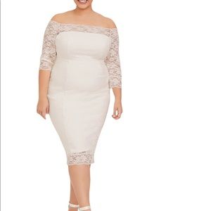 NEW Torrid Bridal Lace Off-Shoulder Bodycon Wedding Dress Plus Size 18 NEW